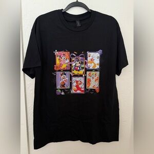 Unisex Adult T Shirt  Halloween Size L Black Round Neck different characters